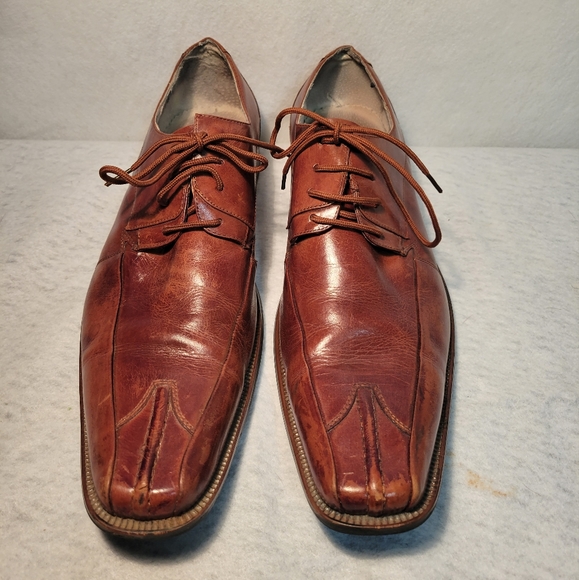 STACY ADAMS Brown Leather Square Toe Men's Dress Shoe Size 10 M 24793-221 - Picture 3 of 8